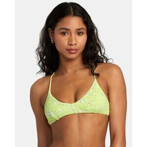 NWT RVCA Itty Crossback Neon Green Bikini Top Women’s Size S/8